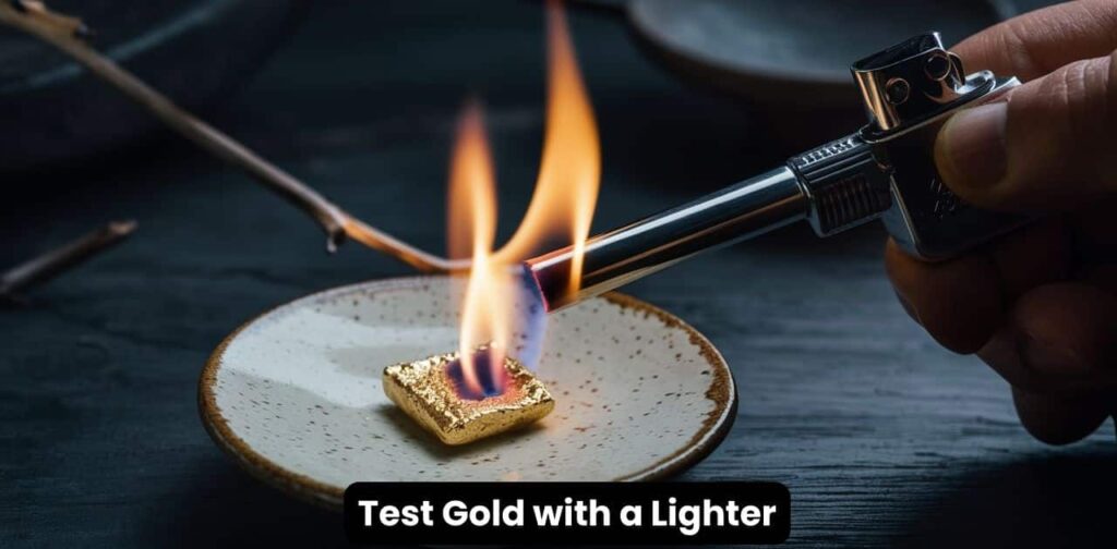 test gold with The Classic Burn Test with a Butane Lighter